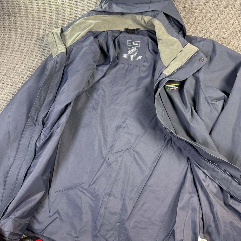 L.L. Bean Weather-Ready Hooded Jacket Mens XL Navy Blue Gorpcore Shell - Picture 9 of 16